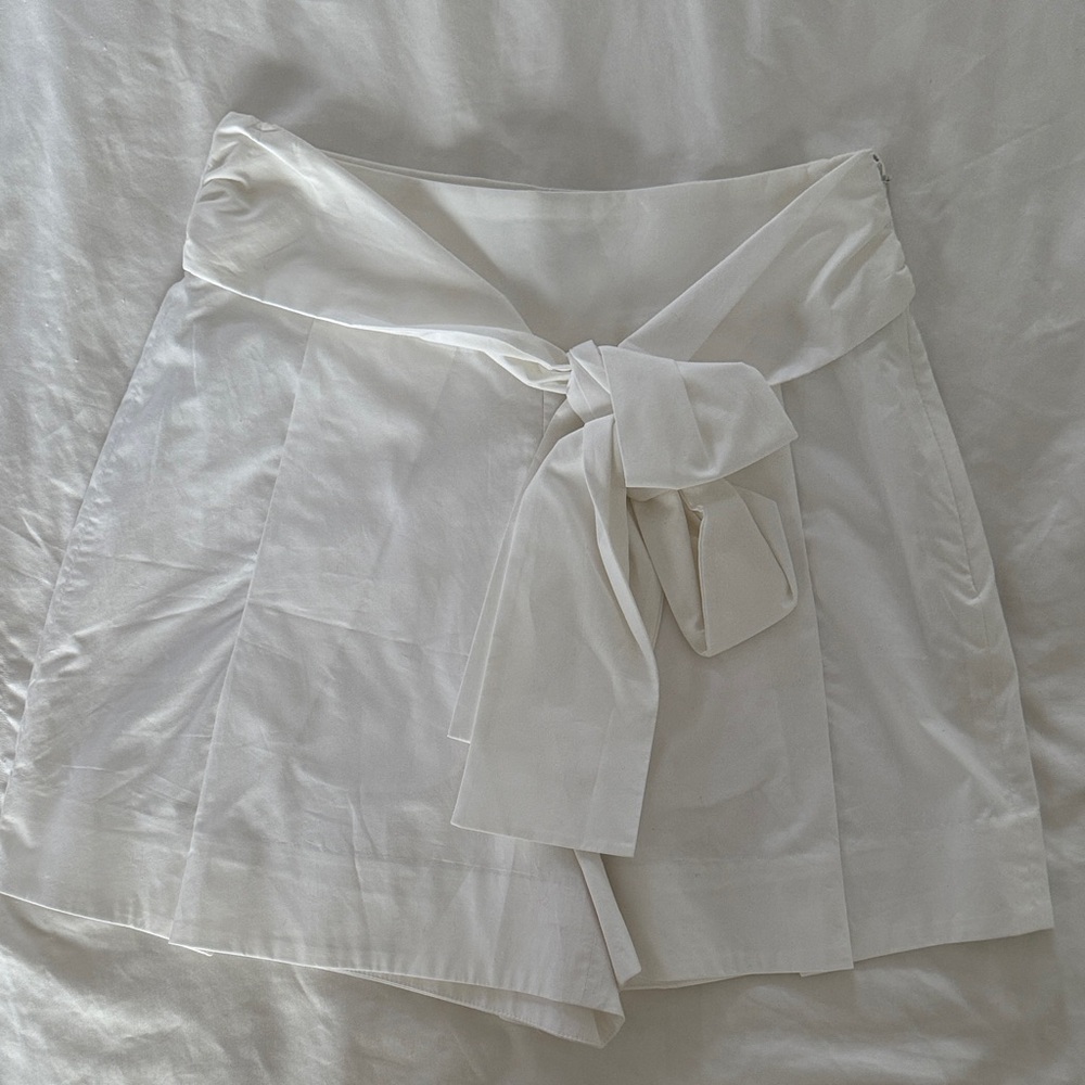 New J.Crew white high-waist tie shorts size 00 poplin